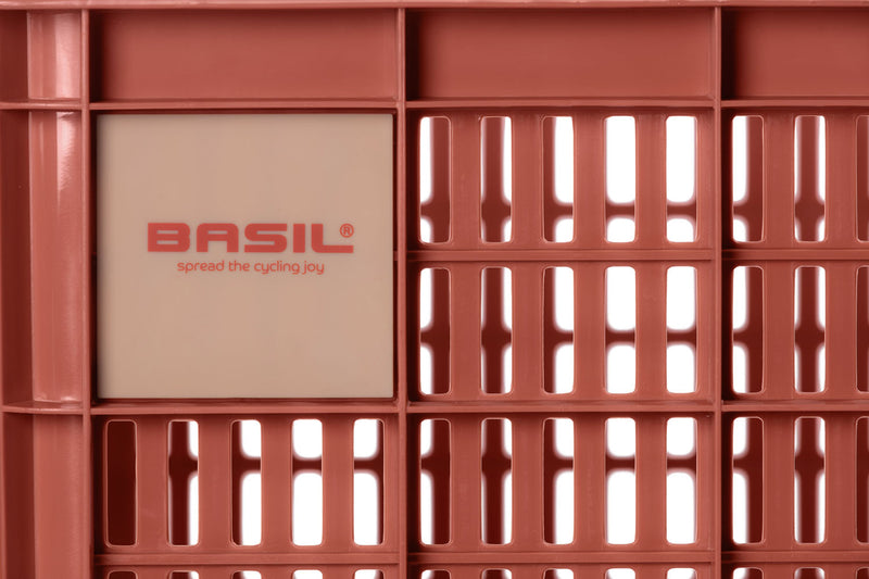 Gerecyclede fietskrat Basil Crate S 17.5 liter 29 x 39 x 20 cm - terra red