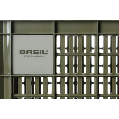 Gerecyclede fietskrat Basil Crate L 40.0 liter 39 x 49 x 26 cm - moss green