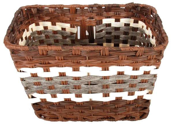 Gevlochten rieten fietsmand Volare L 36 x 27 x 21cm  - donkerbruin