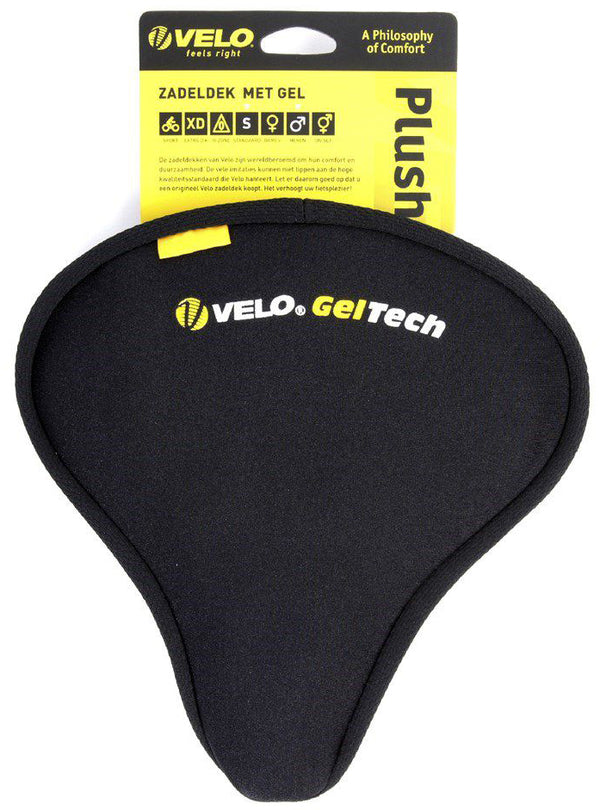 Zadeldek Velo Plush Tour met gel - zwart