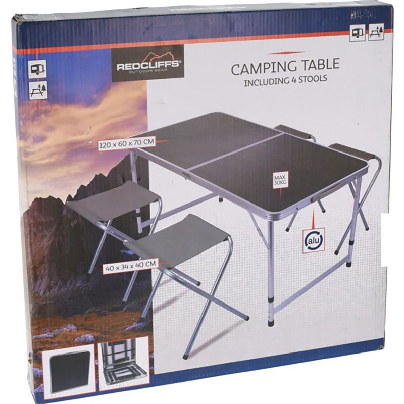 Campingset - Opvouwbaar - Tafel en 4 Stoelen