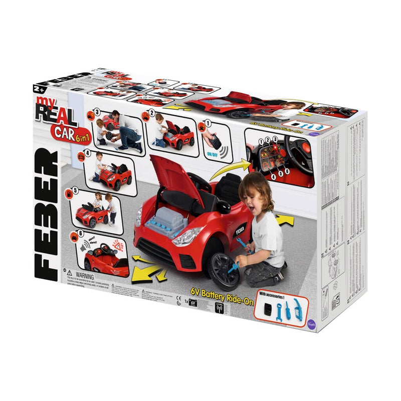 Feber My Real Car 6V Auto 94.2x58.6x47.2 cm Rood/Zwart