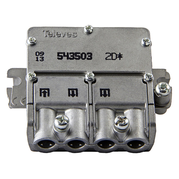 Telev&eacute;s F3155435 Satelliet Splitter F-connector 4.4 Db / 5-2400 Mhz - 2 Uitgangen