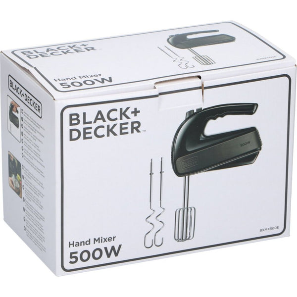 Black&amp;Decker Handmixer 500W Zwart/Zilver
