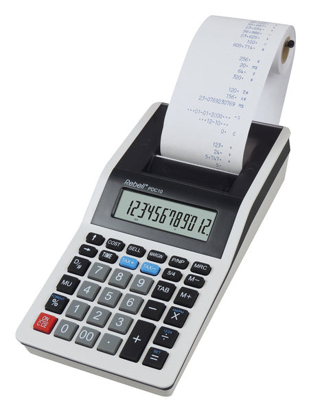 Rebell RE-PDC10-WB Printcalculator PDC10 Wit/Zwart