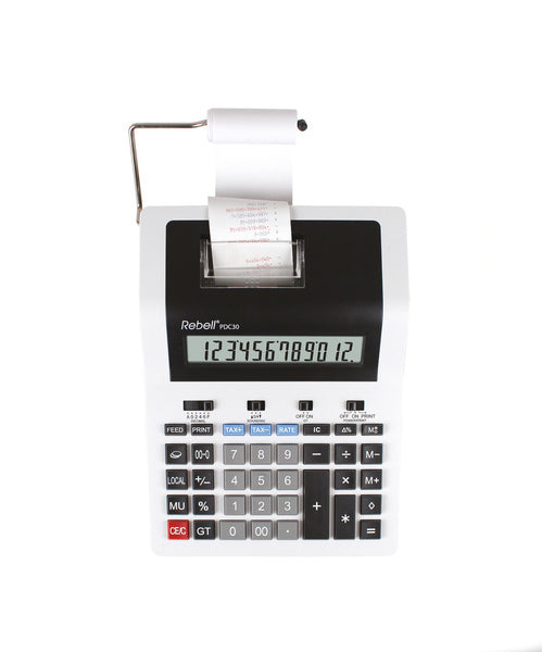 Rebell RE-PDC30-WB Printcalculator PDC30 Wit/Zwart