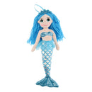 Lappenpop Zeemeermin, 35cm - Blauw
