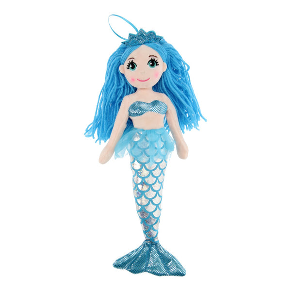Lappenpop Zeemeermin, 35cm - Blauw
