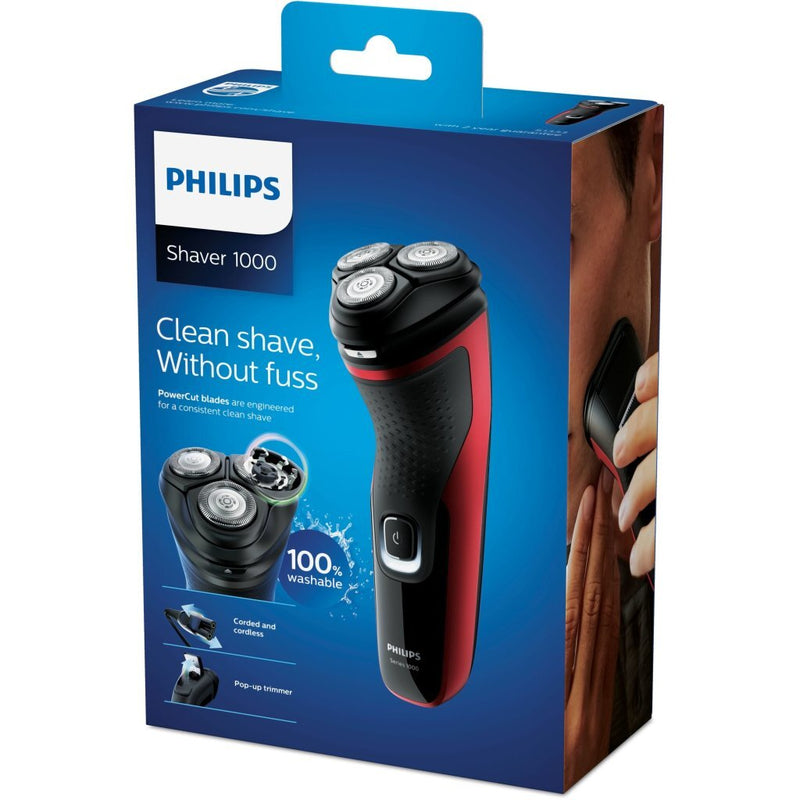 Philips S1333/41 Shaver 1000 Scheerapparaat Zwart/Rood