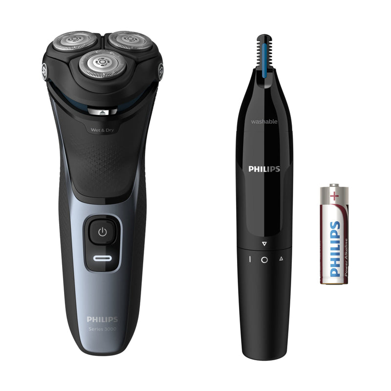 Philips S3133/57 Shaver Series 3000 Scheerapparaat + Trimmer Zwart/Blauw