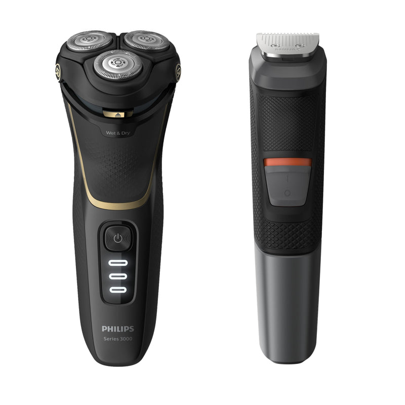 Philips S3333/58 Shaver Series 3000 Wet and Dry Scheerapparaat Zwart/Goud