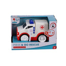 Preschool Toys Press and Go Hulpdiensten Voertuig + Licht en Geluid Assorti