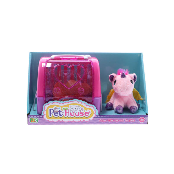 Pet House Knuffel Eenhoorn + Reiskoffer en Accessoires