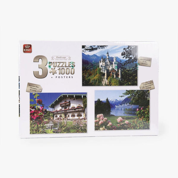 King Puzzel Landscape Collection + Posters 3x1000 Stukjes