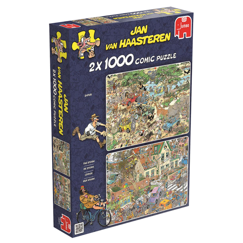 Jan van Haasteren Legpuzzel - 2in1 Safari & Storm, 1000st.