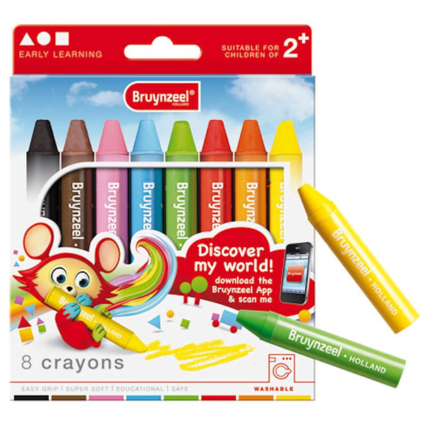Bruynzeel Waskrijtjes Dik 8 Stuks