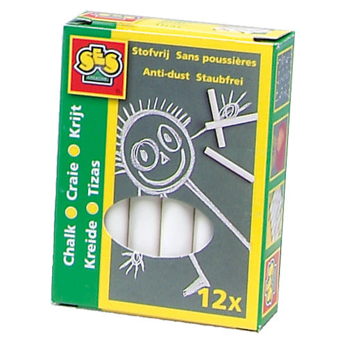 Krijt SES 12 stuks wit ø10mm Knutselset Tekenen SES Creative Schrijfwaren