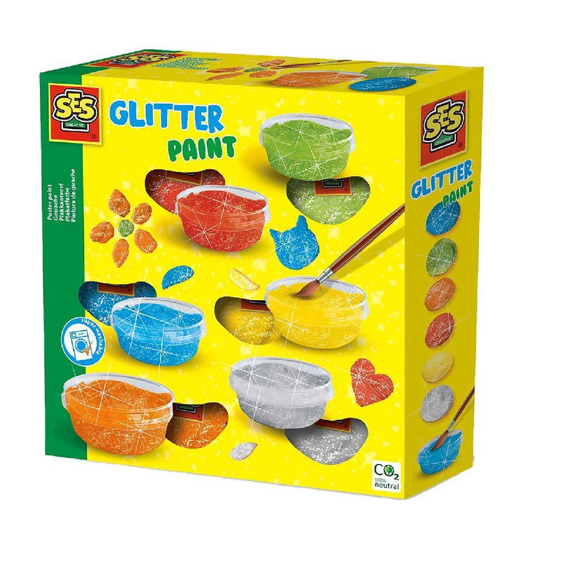 SES Creative Plakkaatverf Glitter 6 Kleuren