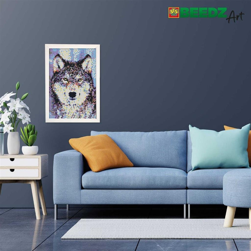 SES Creative Beedz Art Strijkkralen Wolf 45.5x30 cm 7000 Stuks