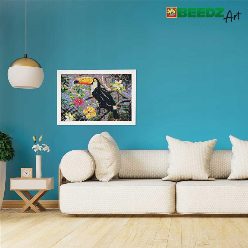 SES Creative Beedz Art Strijkkralen Toekan 30x45.5 cm 7000 Stuks