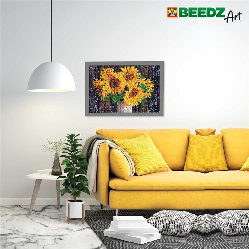SES Creative Beedz Art Strijkkralen Zonnebloemen 30x45.5 cm 7000 Stuks