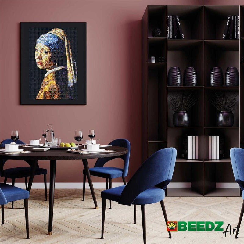 SES Creative Beedz Art Strijkkralen Meisje met de Parel 45.5x30 cm 7000 Stuks