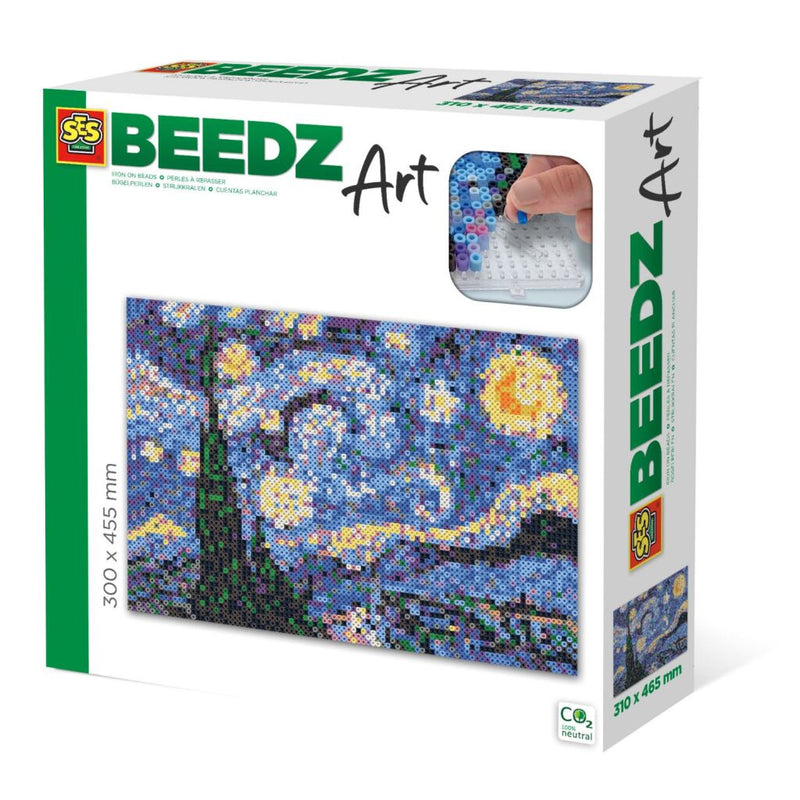 SES Creative Beedz Art Strijkkralen De Sterrennacht 30x45.5 cm 7000 Stuks