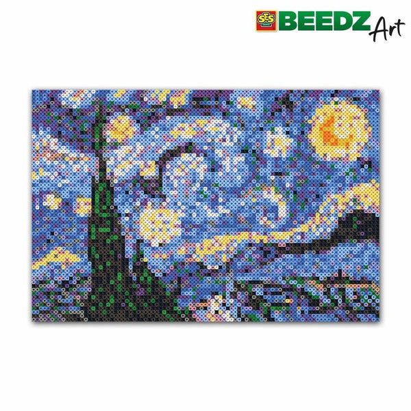 SES Creative Beedz Art Strijkkralen De Sterrennacht 30x45.5 cm 7000 Stuks