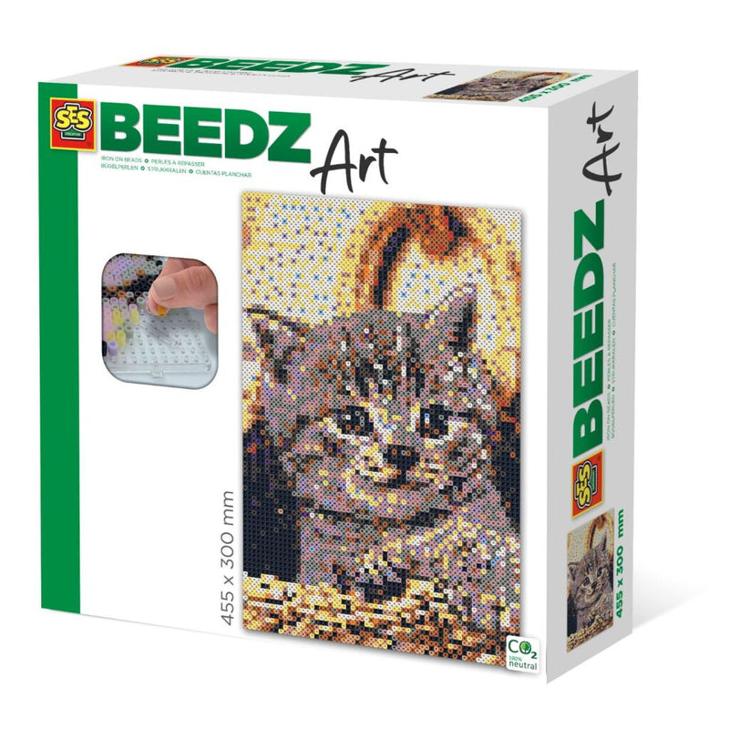 SES Creative Beedz Art Strijkkralen Kitten 45.5x30 cm 7000 Stuks