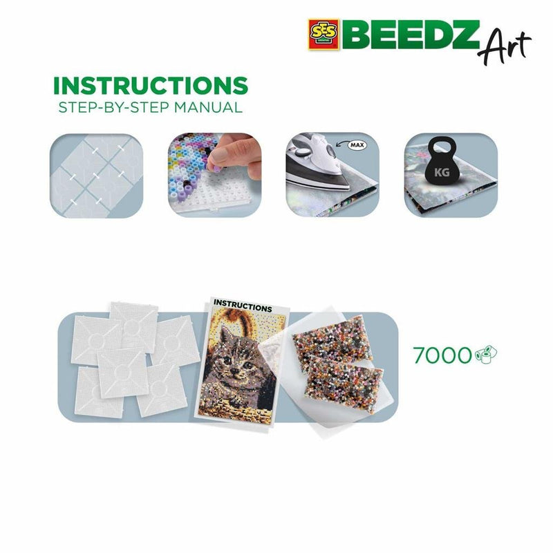 SES Creative Beedz Art Strijkkralen Kitten 45.5x30 cm 7000 Stuks