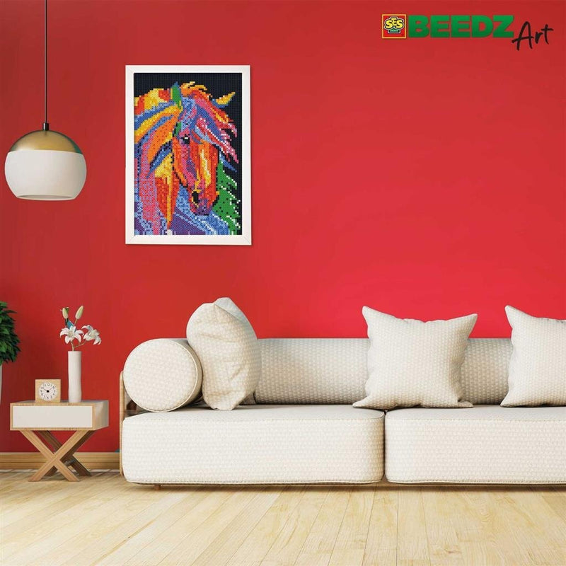 SES Creative Beedz Art Strijkkralen Paard Fantasie 45.5x30 cm 7000 Stuks
