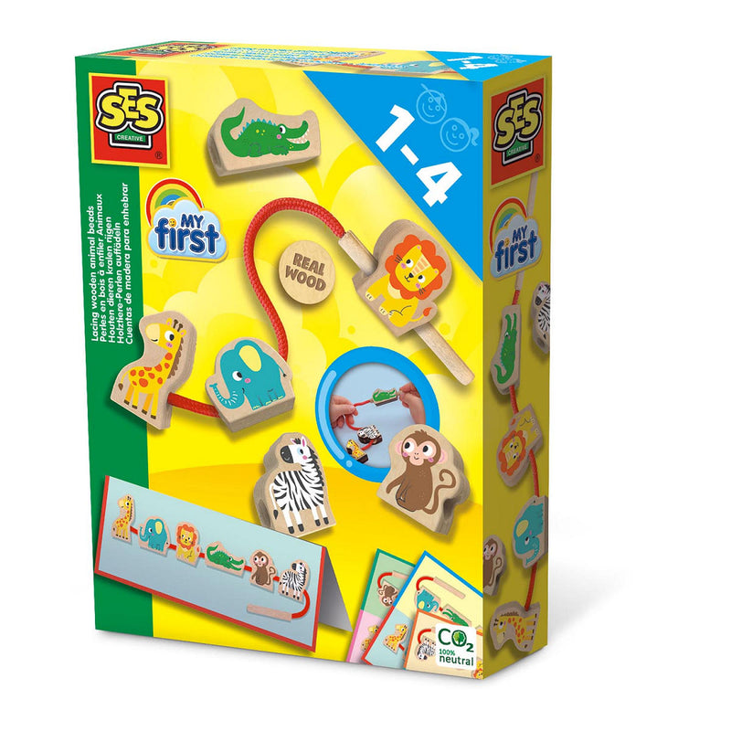 SES My First Houten Kralen Rijgen - Dieren
