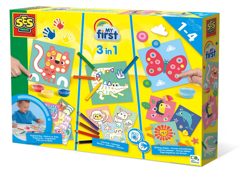 SES My First - 3in1 Vingerverven, Kleuren, Vormen Plakken