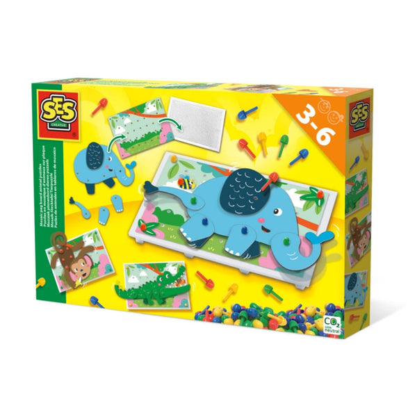 SES Mozaïek pinnenbord dieren puzzels
