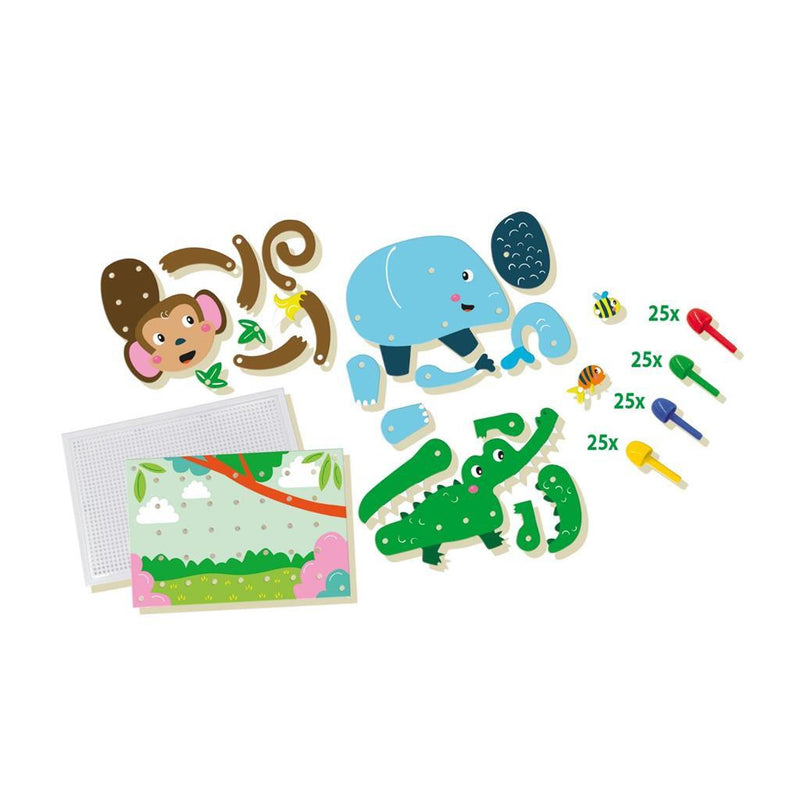 SES Mozaïek pinnenbord dieren puzzels