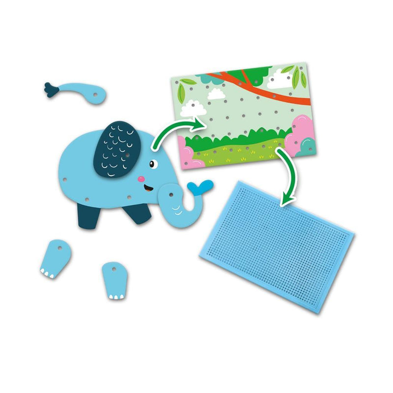 SES Mozaïek pinnenbord dieren puzzels