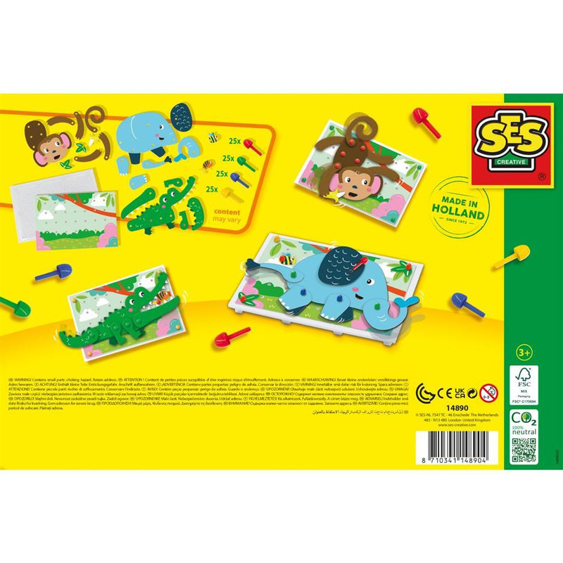 SES Mozaïek pinnenbord dieren puzzels
