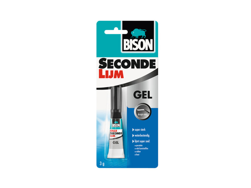 Bison Secondelijm Gel 3g tube kaart