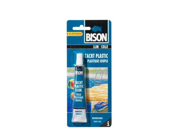 Bison Zacht Plastic Lijm 25ml tube kaart