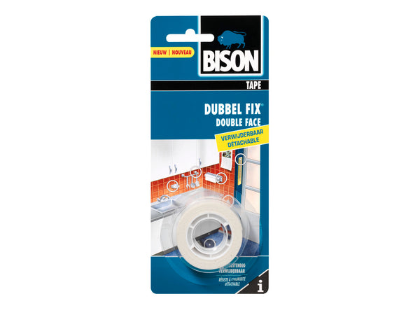 Bison Doublefix Verwijderbaar rol 1,5m x 19mm wit kaart