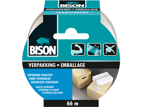 Bison Verpakkingstape Transparant rol 66 meter