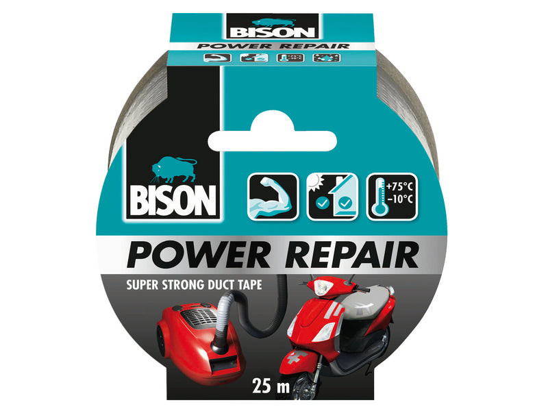 Bison Power Repair Tape grijs rol 25 meter