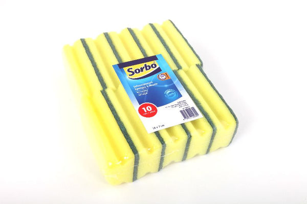 Sorbo schuurspons met handgreep 14x7x4,5cm 10 stuks