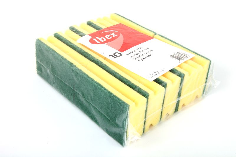 Ibex schuurspons m/handgreep groot 10 stuks