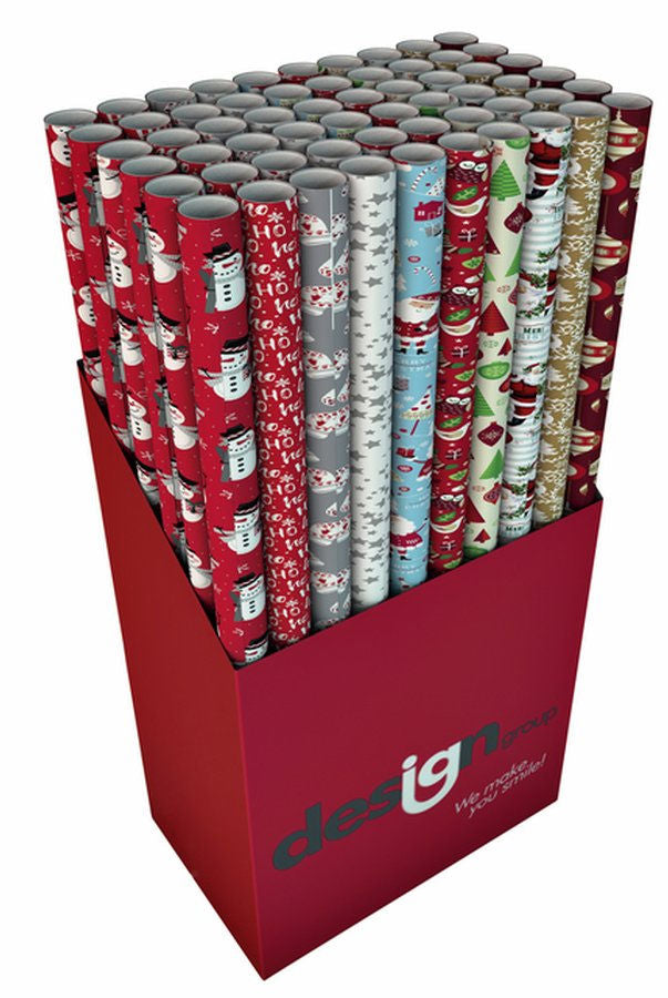 Rol Kerstpapier 200X70cm 6 ass. Hoomark