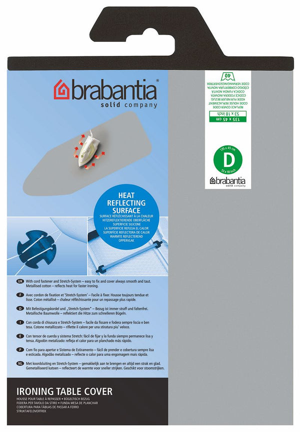 Brabantia Type D Strijkplankhoes 135x45 cm Metallic