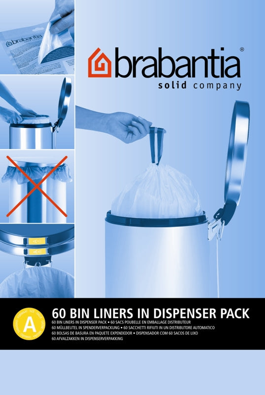 Brabantia afvalzak dispenser pack 3 liter (A), 60 stuks