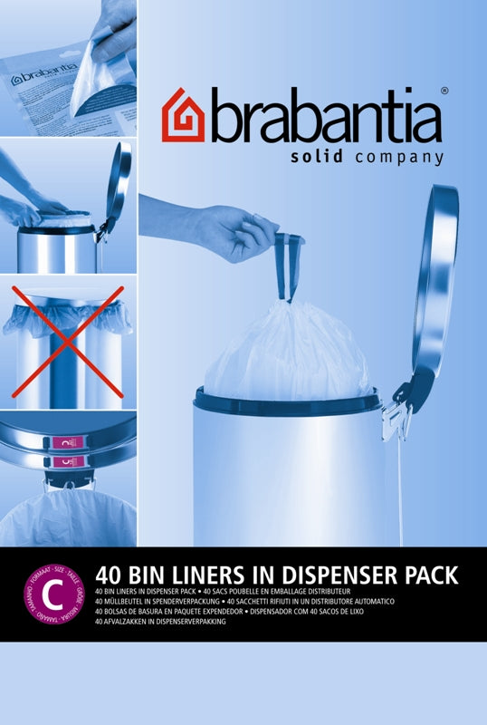 Brabantia afvalzak dispenser pack 10-12 liter (C), 40 stuks