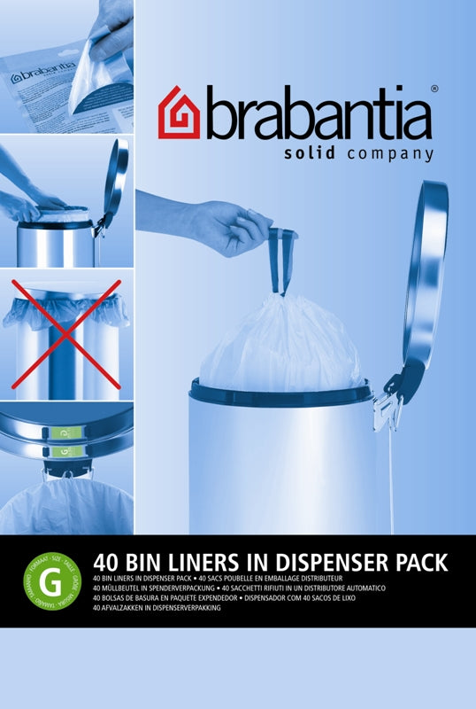 Brabantia afvalzak dispenser pack 23-30 liter (G), 40 stuks