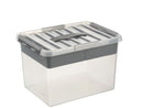 Sunware Q-Line Opbergbox met Inzet 22L Zilver/Transparant
